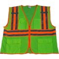 Petra Roc Inc Petra Roc Two Tone DOT Safety Vest W/1" Reflective Tape, Class 2, Polyester Mesh, Lime, 4XL/5XL LVM2-CB2-4X/5X